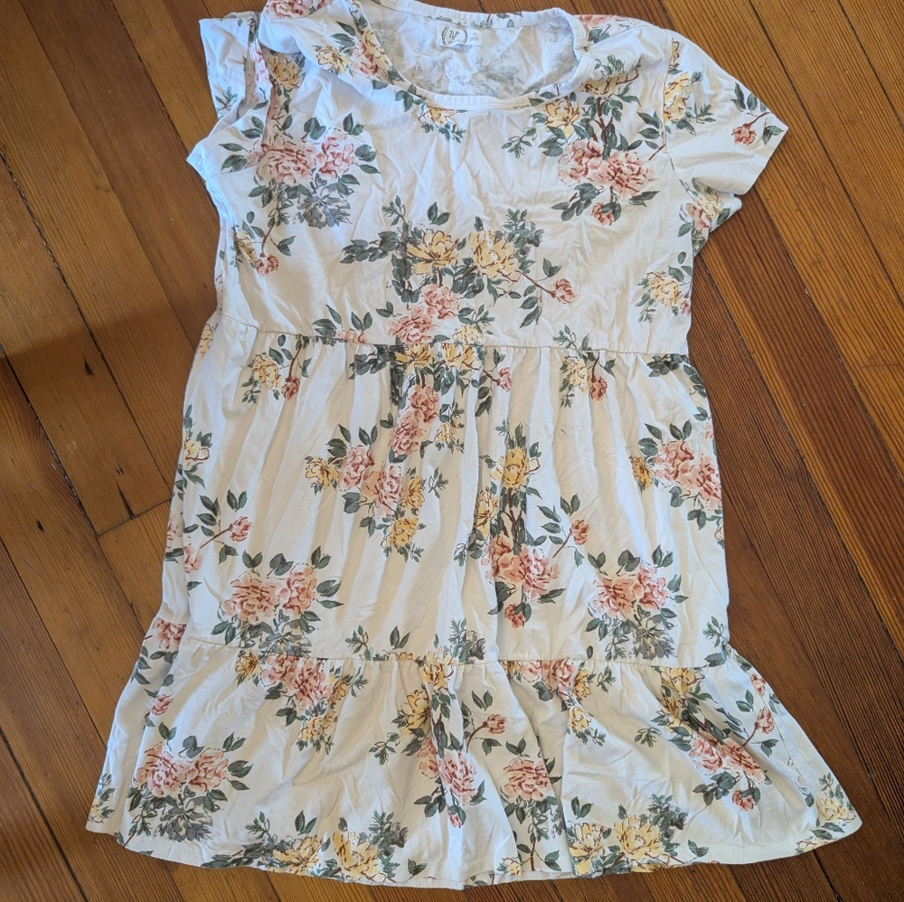 Maurices Floral Mini Skirt - Cream and Pink